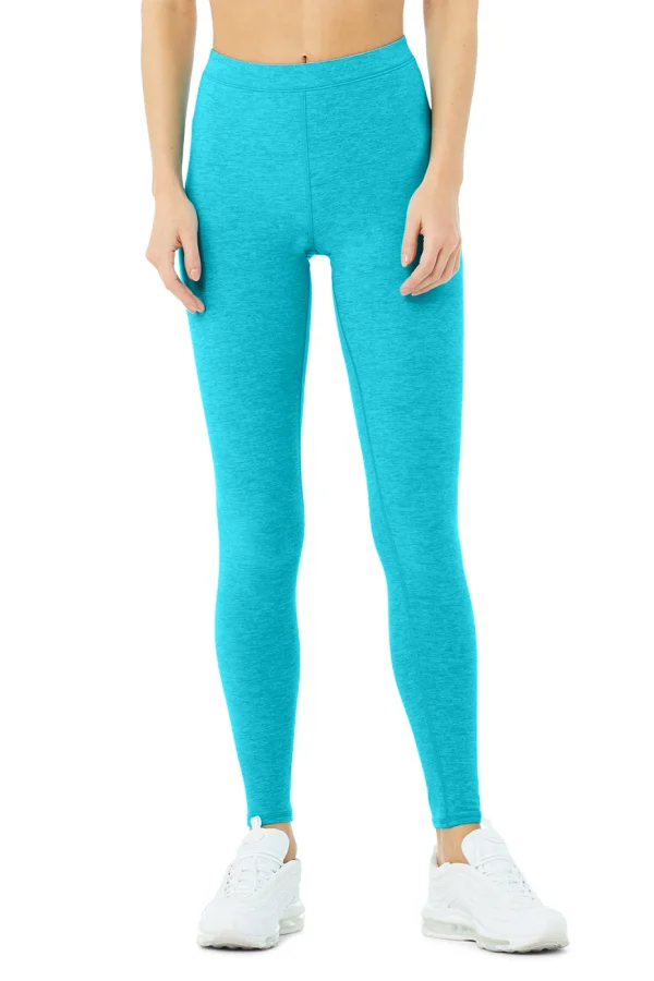 High-Waist Alosoft Flow Legging - Bright Aqua Heather