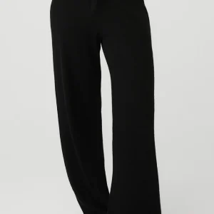 Cashmere High-Waist Jet Set Wide Leg Pant - Black
