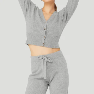 Cashmere Jet Set Cardigan - Dove Grey Heather