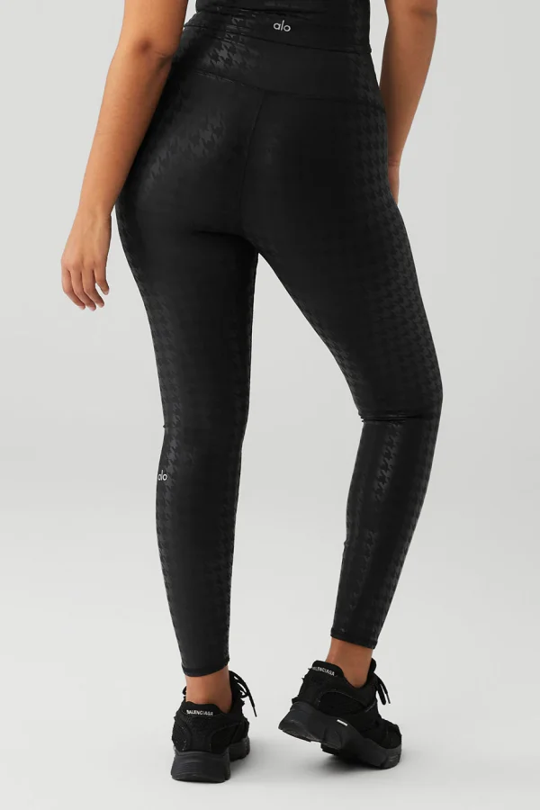 Airlift High-Waist Glimmer Houndstooth Legging - Black