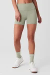 5 Airbrush High-Waist Biker Short - Limestone