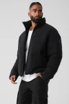 Stretch Woven Street Puffer - Black
