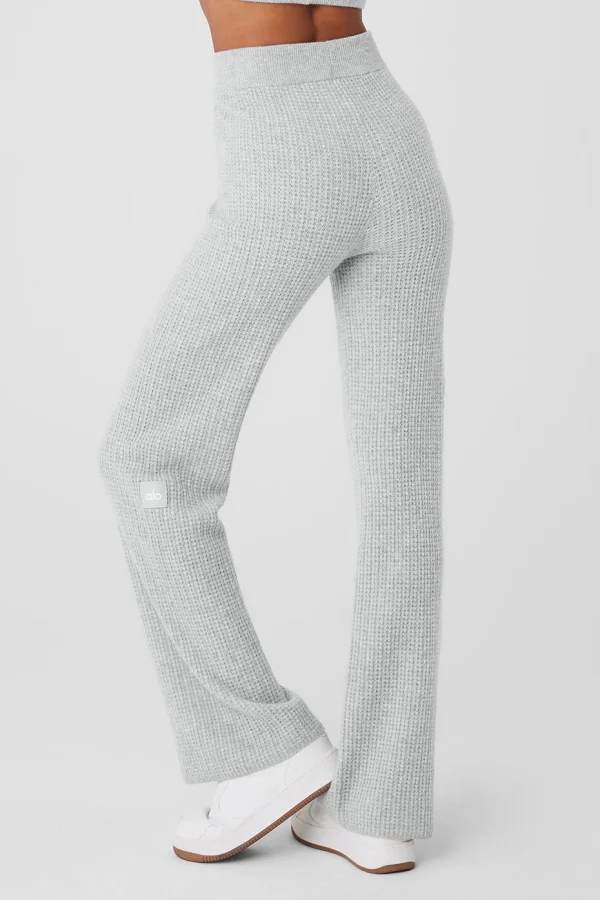 Cashmere High-Waist Plush Waffle Pant - Athletic Heather Grey