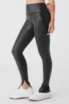 Foil Airlift High-Waist Elongated Legging - Black Foil
