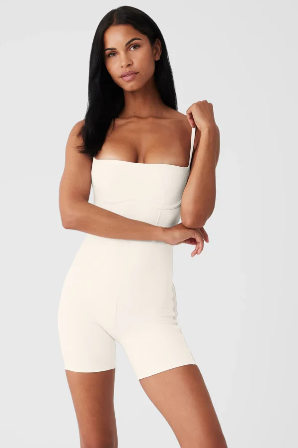 Airbrush Mesh Everlasting Onesie - Ivory