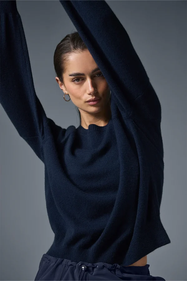 Cashmere Jet Set Crew - Navy