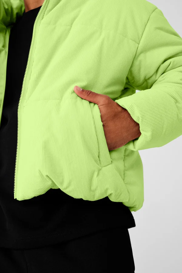 Corduroy Stage Puffer - Celery