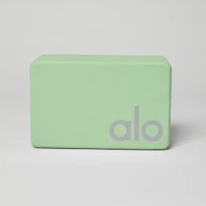 Uplifting Yoga Block - Honeydew/Silver