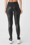 Foil Airlift High-Waist Elongated Legging - Black Foil
