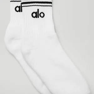 Unisex Half-Crew Throwback Sock - White/Black
