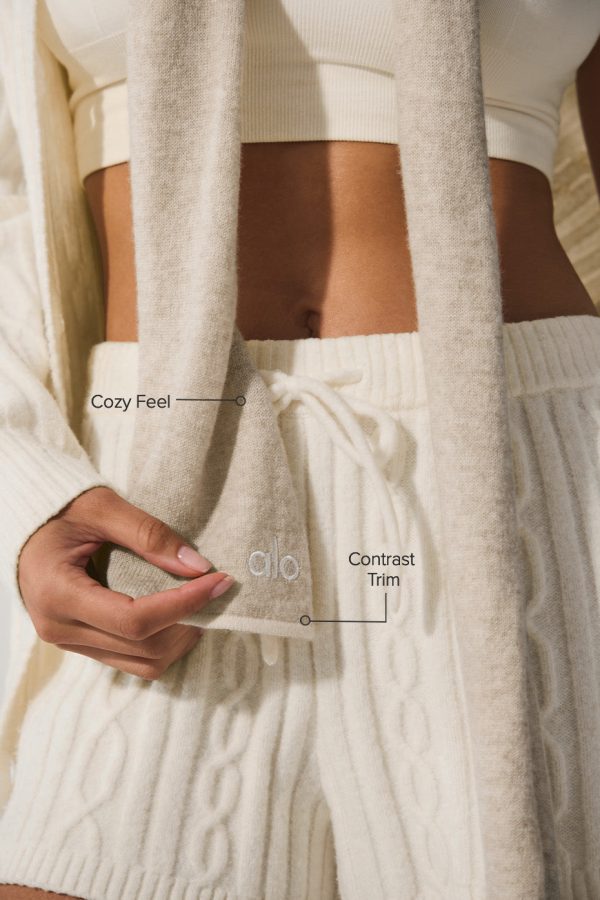 Cashmere Light Frosted Scarf – Winter Latte/Ivory