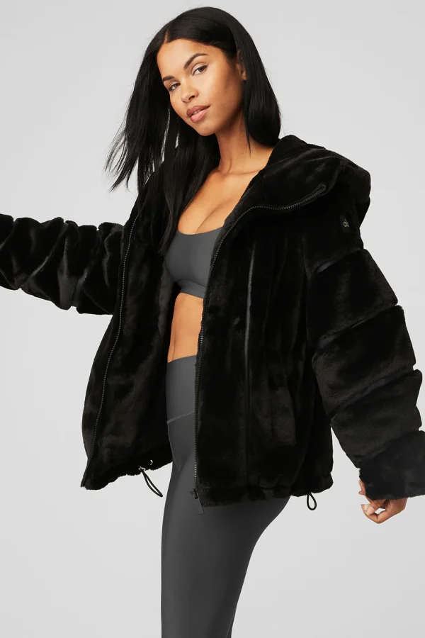 Knock Out Faux Fur Jacket - Black