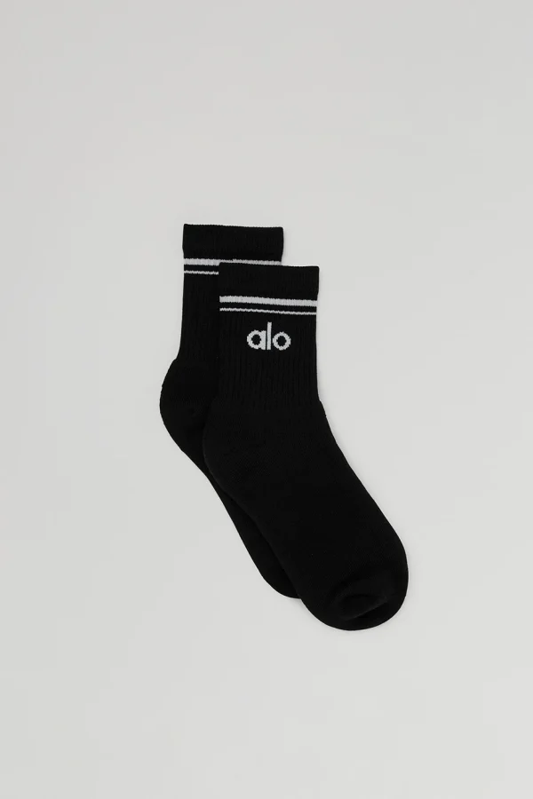 Unisex Half-Crew Throwback Sock - Black/White