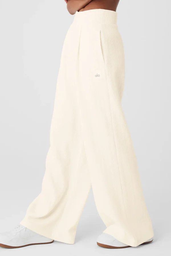 High-Waist Cozy Day Wide Leg Pant - Ivory