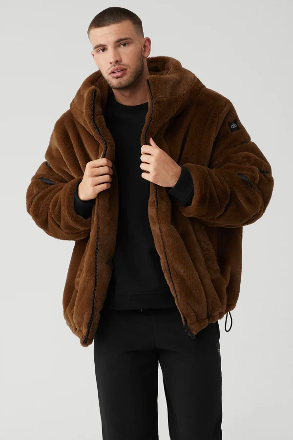 Knock Out Faux Fur Jacket - Chocolate