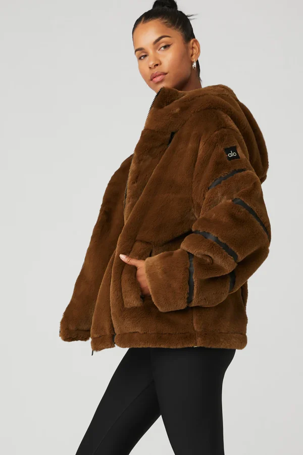 Knock Out Faux Fur Jacket - Chocolate