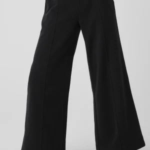 Polar Fleece High-Waist Snowdrift Wide Leg Pant - Black