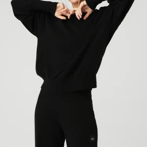 Cashmere Jet Set Crew - Black