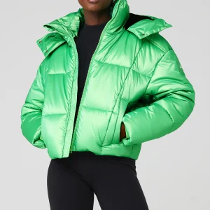 Pearlized Pristine Puffer - Green Glow/Black