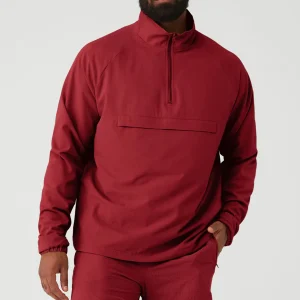 Ripstop 1/4 Zip On-Set Jacket - Victory Red