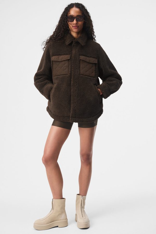 Sherpa Edge Shacket – Espresso