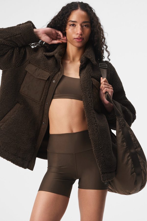 Sherpa Edge Shacket – Espresso