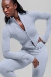 Seamless Two Tone Rib Jacket – Winter Frost Heather