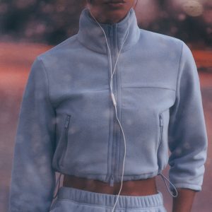 Polar Fleece Retreat Cropped Jacket – Winter Frost