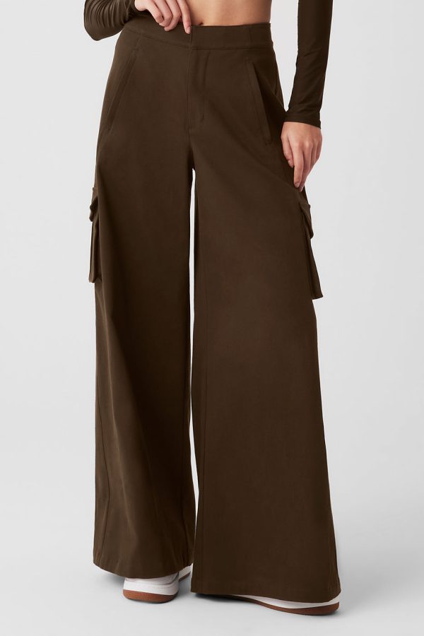 Show Off Cargo Wide Leg Trouser – Espresso