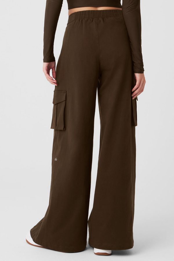 Show Off Cargo Wide Leg Trouser – Espresso