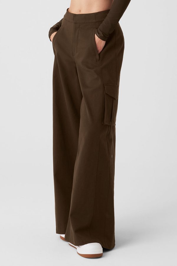 Show Off Cargo Wide Leg Trouser – Espresso