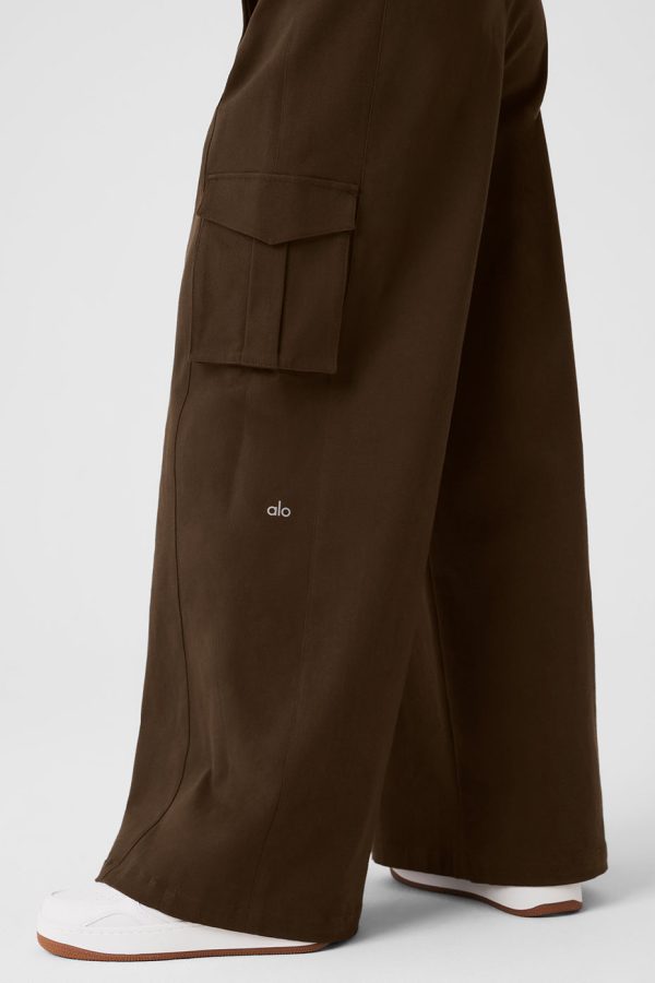 Show Off Cargo Wide Leg Trouser – Espresso