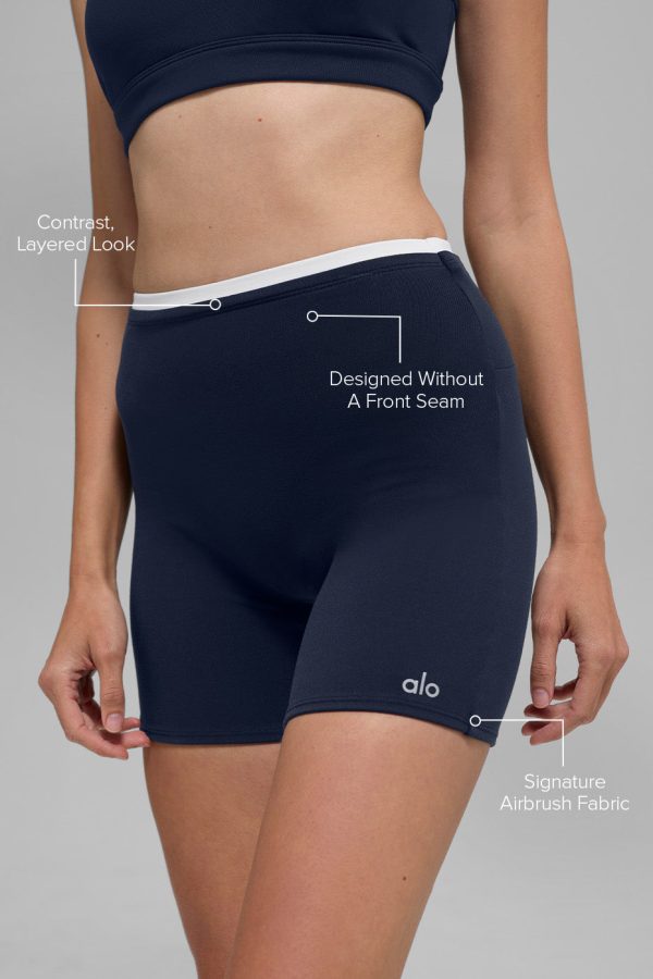 5″ Airbrush Double Up Short – Navy/White